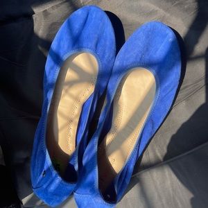 Blue faux suede shoes